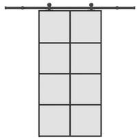 vidaXL Stumdomos durys su įrangos rinkiniu, 102,5x205cm, ESG/aliuminis