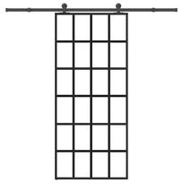 vidaXL Stumdomos durys su įrangos rinkiniu, 90x205cm, ESG ir aliuminis