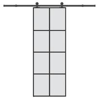 vidaXL Stumdomos durys su įrangos rinkiniu, 76x205cm, ESG ir aliuminis