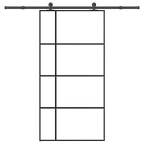 vidaXL Stumdomos durys su įrangos rinkiniu, 102,5x205cm, ESG/aliuminis