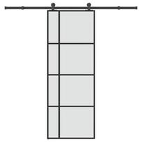 vidaXL Stumdomos durys su įrangos rinkiniu, 76x205cm, ESG ir aliuminis