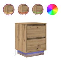 vidaXL Spintelės prie lovos su LED lemputėmis 2 vnt Artisan Oak