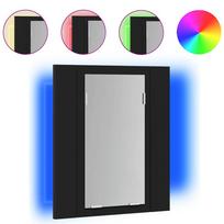 vidaXL Veidrodinė vonios spintelė su LED, juoda, 40x12x45cm, akrilas