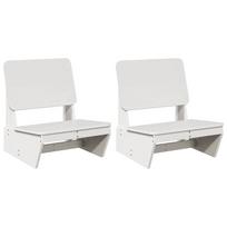 vidaXL sodo kėdės 2 vnt Baltos 60x64x70,5 cm pušies masyvo