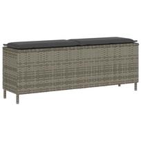 vidaXL sodo suolas su pagalvėlė pilka 110x30x40,5 cm poliratanas