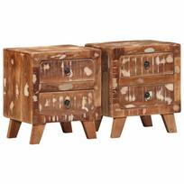 vidaXL naktinė spintelė 2 vnt 40x32x46 cm perdirbta medžio masyvo