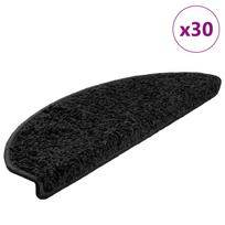 vidaXL Laiptų kilimėliai, 30 vnt., juodi, 65x21x4 cm, dideli, pusapvaliai