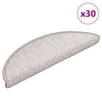 vidaXL Laiptų kilimėliai Lipni Sisal-Look 30 vnt 56x17x3 cm Platina