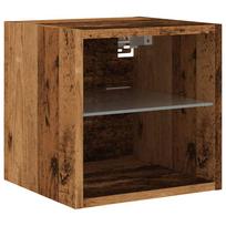 vidaXL televizoriaus sieninė spintelė su LED lemputėmis Old Wood