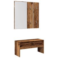 vidaXL prieškambario baldų komplektas Old Wood Engineered Wood
