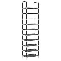 vidaXL batų lentyna 10 lygių juoda 44x28x180 cm neaustinė medžiaga
