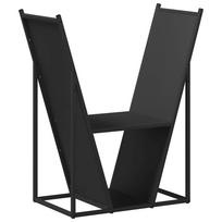 vidaXL Stovas malkoms, juodos, 69,5x35x81 cm, šaltai valcuotas plienas