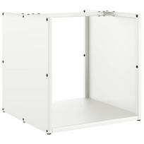 vidaXL Stovas malkoms, balta, 40x40x40 cm, šaltai valcuotas plienas