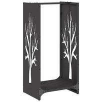 vidaXL Stovas malkoms, juodos, 40x30x80 cm, šaltai valcuotas plienas