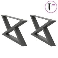 vidaXL Kavos staliuko kojos, 2 vnt., antracito spalvos, 70x(30-31,3) cm, plienas