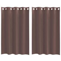 vidaXL Voile užuolaidos su įvorėmis, 2vnt., rudos spalvos, 140x175cm