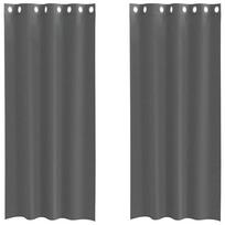 vidaXL Voile užuolaidos su įvorėmis, 2vnt., tamsiai pilkas, 140x225cm