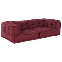 vidaXL Dvivietė modulinė sofa, kaštoninės spalvos, 140x70x36, audinys