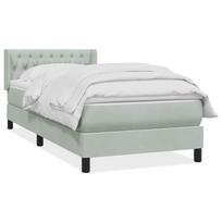 vidaXL Box Spring Lova su čiužiniu Šviesiai pilka 90x210 cm Velvet