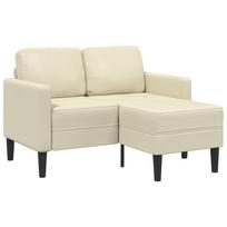 vidaXL 2-vietė sofa su krėslu L formos kreminė 125 cm dirbtinė oda
