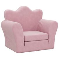 vidaXL Vaikiška sofa-lova, rožinės spalvos, minkštas pliušas
