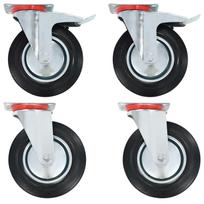vidaXL Ratukai, 4 vnt., pasukami, 200 mm