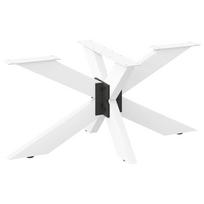vidaXL Kavos staliuko koja, voro formos, balta, 98x58x(42-43) cm, plienas