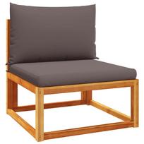 vidaXL Sodo sofa be porankių su pagalvėlėmis, akacijos mediena ir rotangas