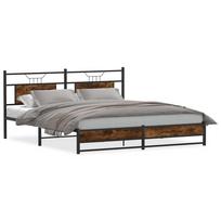 vidaXL Lovos rėmas be čiužinio, dūminio ąžuolo, 180x200cm, metalas