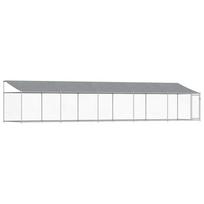 vidaXL Narvas šunims su stogu ir durimis, pilkas, 10x2x2m, plienas