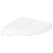 vidaXL Pakabinama kampinė lentyna, blizgi balta, 25x25x3,8 cm, MDF