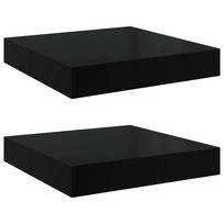 vidaXL Pakabinamos lentynos, 2vnt., juodos, 23x23,5x3,8cm, MDF
