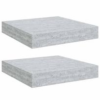 vidaXL Pakabinamos lentynos, 2vnt., betono pilkos, 23x23,5x3,8cm, MDF