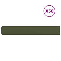 vidaXL vejos apvadai 50 vnt Olive Green šaltai valcuotas plienas