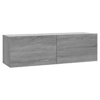 vidaXL Sieninė televizoriaus spintelė, pilka, 100x30x30 cm, mediena