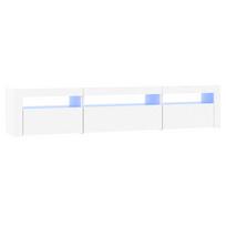 vidaXL Televizoriaus spintelė su LED apšvietimu, balta, 195x35x40cm