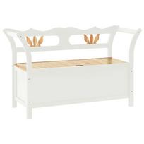 vidaXL Suoliukas, baltos spalvos, 107x45x75,5cm, eglės masyvas
