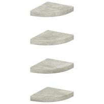 vidaXL Sieninės kampinės lentynos, 4vnt., pilkos, 25x25x3,8cm, MDF