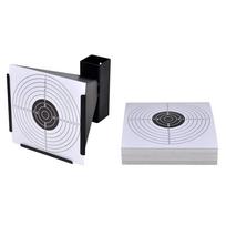 vidaXL Taikinių laikiklis-šratų gaudyklė+100 popierinių taikinių, 14cm