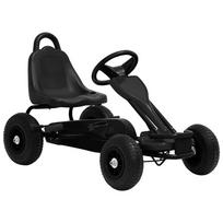 vidaXL Pedalais minamas kartingas su pneumat. padangomis, juodas