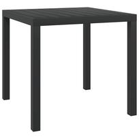 vidaXL Sodo stalas, juodas, 80x80x74cm, aliuminis ir WPC