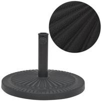 vidaXL Skėčio stovas iš dervos, apvalus, juodas, 29 kg