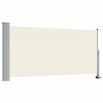 vidaXL Ištraukiama šoninė kiemo pertvara, kreminės spalvos, 120x300cm