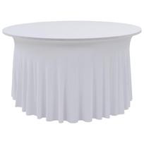 vidaXL Įtempiamos staltiesės su sijonais, 2vnt., baltos, 150x74cm
