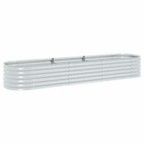 vidaXL Lovelis, sidabrinis, 320x80x44cm, galvanizuotas plienas, aukštas