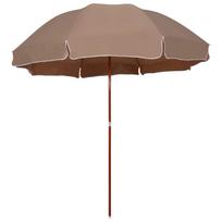 vidaXL Sodo skėtis nuo saulės su plieniniu stulpu, taupe, 300cm