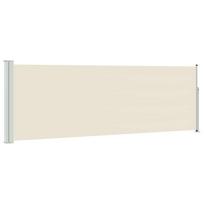 vidaXL Ištraukiama šoninė kiemo pertvara, kreminės spalvos, 100x300cm
