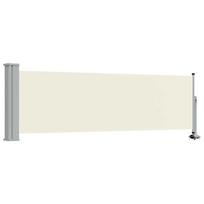 vidaXL Ištraukiama šoninė kiemo pertvara, kreminės spalvos, 80x300cm