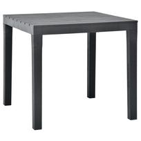 vidaXL Sodo stalas, antracito spalvos, 78x78x72cm, plastikas
