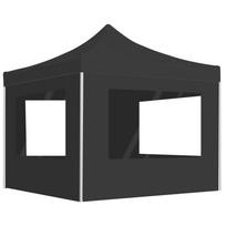 vidaXL Išskleidžiama palapinė su sienomis, antracito, 2x2m, aliuminis